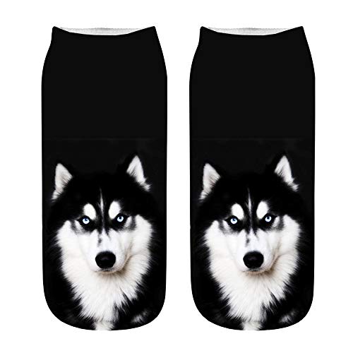 Popular Divertido Unisex Calcetines Lindos Calcetines Cortos Calcetines Para Mujer Tobillera Impresa 3D Para Perros Casual