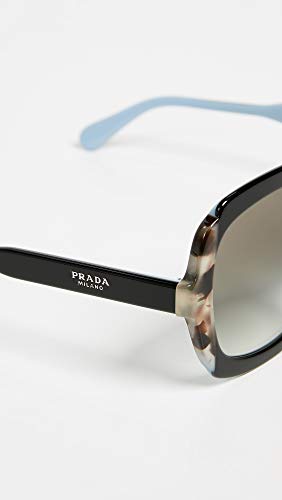 Prada 0PR 16US Gafas de Sol, Black Azure/Spotted Brown, 54 para Mujer