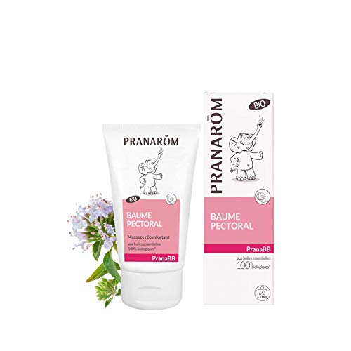 Pranarôm Pranabb Bálsamo Pectoral ecológico (Eco) – Ayuda al bebé a respirar mejor – Compuesto de aceites esenciales puros y naturales – 40 ml