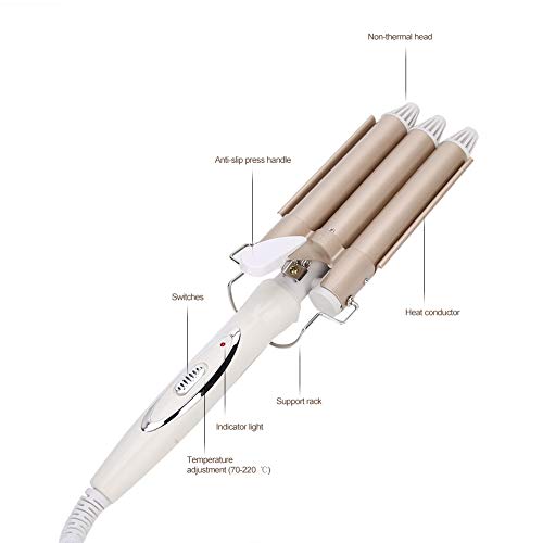 Professional Electric Hair Curler Curling Iron Hairdressing Styling Tool 22mm Champagne(110-240