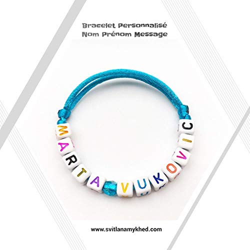 Pulsera MARTA con letra del alfabeto; Joyas con nombre, mensaje, logo, inicial para hombre. (reversible, personalizable) para adultos y niños