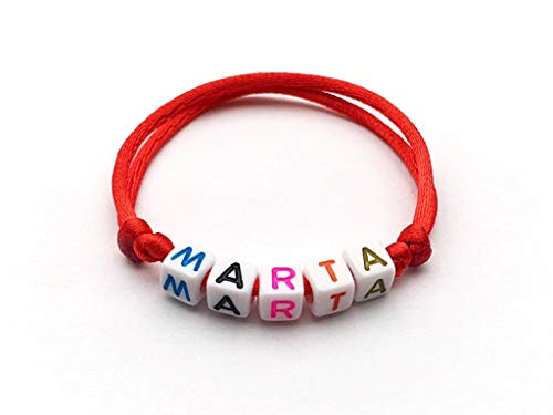 Pulsera MARTA con letra del alfabeto; Joyas con nombre, mensaje, logo, inicial para hombre. (reversible, personalizable) para adultos y niños