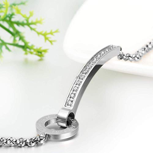 Pulsera Mujer Forever Love Acero Inoxidable Brazalete Deligado Ajustable Amor Regalo San Valentin Navidad para Amor Aniversario Boda