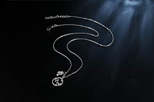 Qings Escorpio Collar de Constelación Zodiaco Plata Esterlina Colgante Mujer