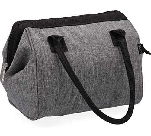 Quid Bolsa Porta Alimentos, Lunch Bag, Exterior de Tela e Interior isotérmico, 24x18x19 cm, 1 Compartimento, Material (Foam térmico), Gris, M