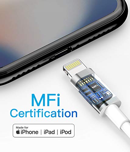 Quntis Cable iPhone [MFi Certificado] 2m 3 Piezas Cable de Datos Lightning Compatible con iPhone SE 2020 11 11 Pro 11 Pro MAX XS MAX XR X 8 Plus 7 Plus 6S 6 Plus 5 5S 5C SE iPad