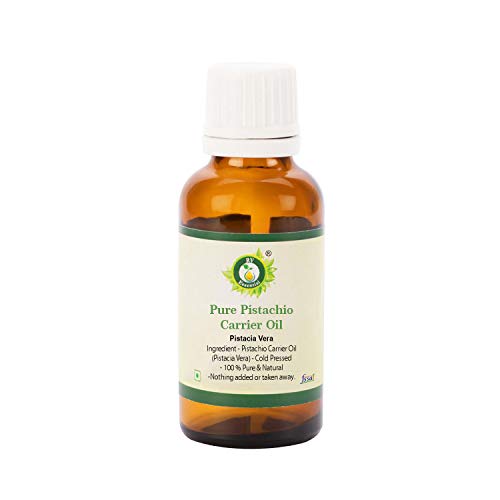 R V Essential Aceite puro de portador de pistacho 30ml (1.01oz)- Pistacia Vera (100% puro y natural Prensado en frío) Pure Pistachio Carrier Oil