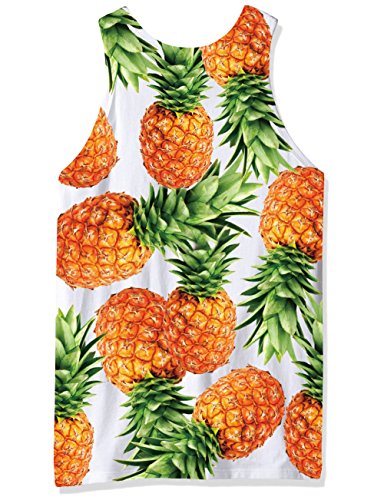 RAISEVERN Verano Piña Camisetas Graphic Cool Tees Sin Mangas 3D Tank Top Estampado para Niño Hombres Grandes