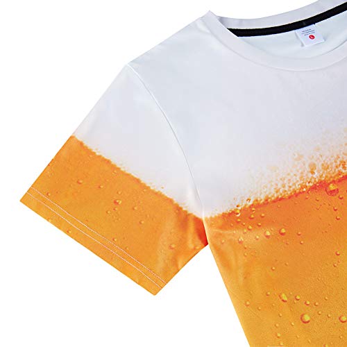 RAISEVERN Womens/Teenager Orange Juice T Shirts Summer Funny Print Beer Active Casual Camiseta Tops tee