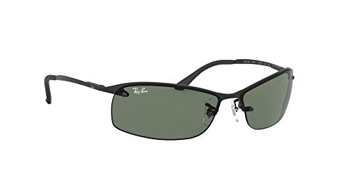 Ray-Ban 0RB3183, Gafas de sol, Negro (Marco: negro, color de la lente: verde clásico 006/71), 63 cm