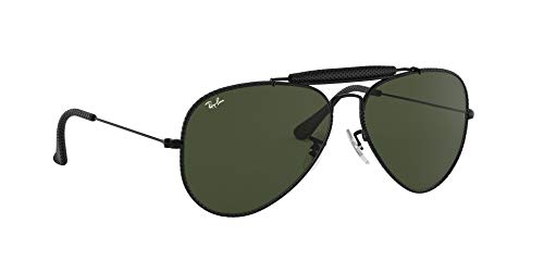 Ray-Ban Aviator Craft Gafas de sol, Leather Black, 58 para Hombre