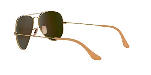 Ray-Ban Aviator Large Metal, Gafas de Sol Unisex Adulto, Multicolor (Demiglos Brushed Bronze & Lillac Mirrors Lens), 58