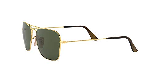 RAY-BAN Caravan 181 Gafas de sol, Negro (Gold), 55 Unisex