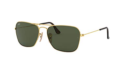 RAY-BAN Caravan 181 Gafas de sol, Negro (Gold), 55 Unisex