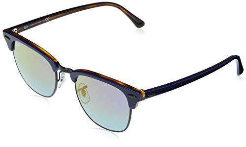 Ray-Ban Clubmaster Gafas, BLUE/BLUE VIOLET SHADED, 49 Unisex Adulto