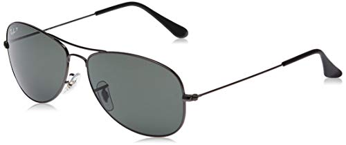 Ray-Ban Cockpit RB3362, Gafas de sol, Unisex, Gris (Gunmetal/Crystal Green), 59 mm