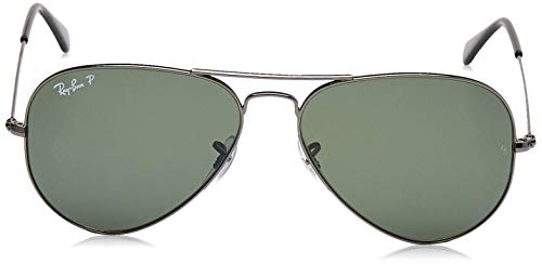 Ray-Ban - Gafas de sol Aviador Aviator Large Metal, GUNMETAL CRYSTAL GREEN POLARIZED