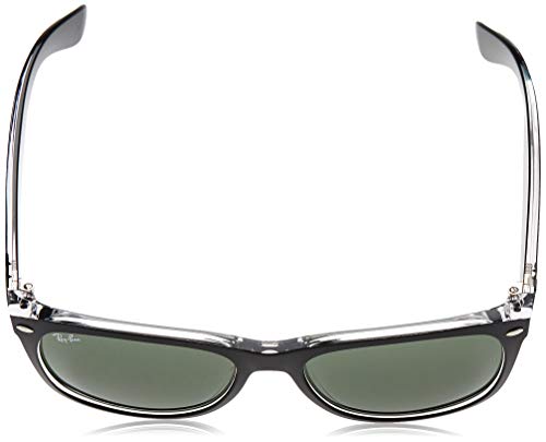 Ray Ban New Wayfarer, Gafas de Sol Para Hombre, Negro y transparente, Large (talla Del Fabricante: Large)