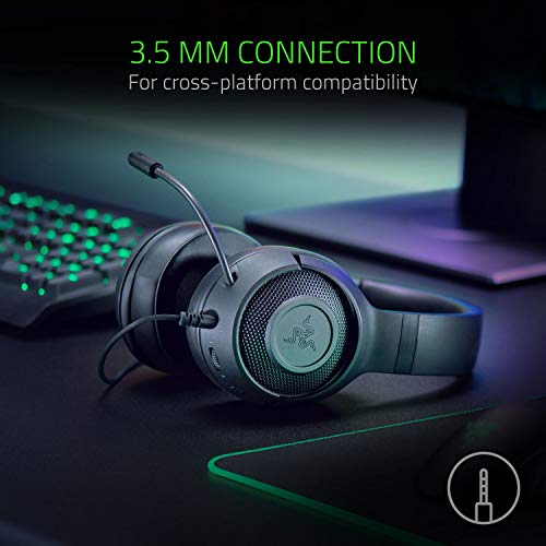 Razer Kraken x 7.1 Auriculares Gaming con Sonido Envolvente con Compatibilidad Multiplataforma, Ergónomico y ligero; 250 g peso, Negro