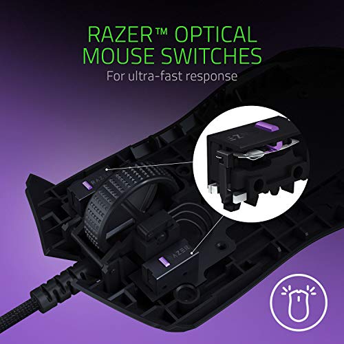 Razer Viper Ratón Gaming ligero Ambidiestro Cableado con Sensor Óptico ,16.000 Dpi , Interruptores Rápidos , Para Juegos con Iluminación de Chroma, LED Óptico/Cable/USB, Negro