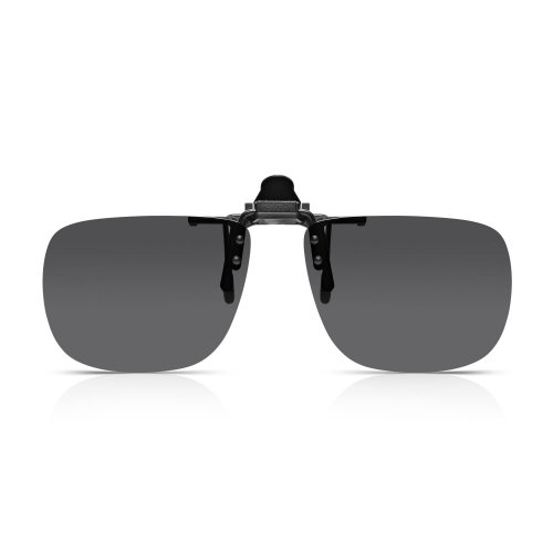 Read Optics Clip-On Sunglasses: Gafas de Sol con Clip Flip-Up para Gafas Graduadas de Hombre y Mujer. Lentes Polarizadas UV400 Protección 100% UV - en Gris Humo, Sin Montura, de Policarbonato