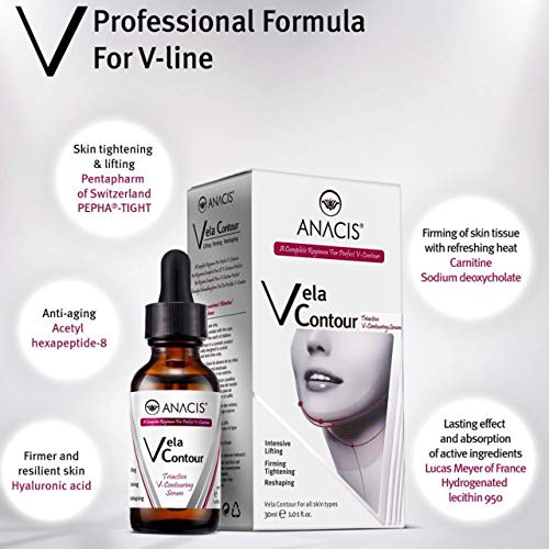 Reafirmante cuello y apretando , elevación de la línea V Suero , Chin contorneado, Papada aprieta la piel floja y la flacidez . Vela Contour 30 Ml