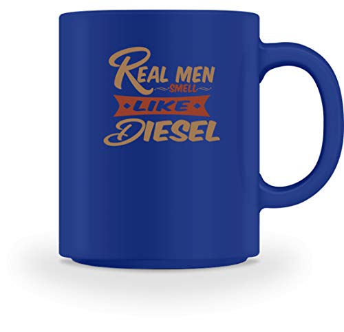 Real Men Smell Like Diesel – Taza para hombres auténticos que huele a diésel, Cerámica, azul real, M