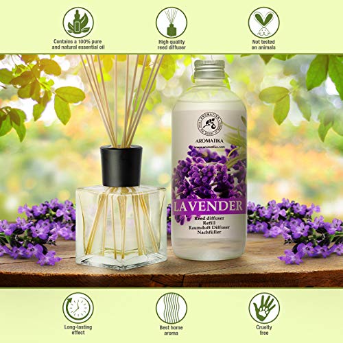 Recarga Difusor con Aceite Esencial de Lavanda 500ml - Natural para Cuartos - Hogares - Oficinas - Restaurantes - Aromaterapia - 0% Alcohol - Ambientador - Aceite Esencial de Lavanda