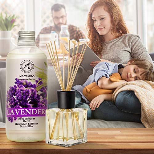 Recarga Difusor con Aceite Esencial de Lavanda 500ml - Natural para Cuartos - Hogares - Oficinas - Restaurantes - Aromaterapia - 0% Alcohol - Ambientador - Aceite Esencial de Lavanda