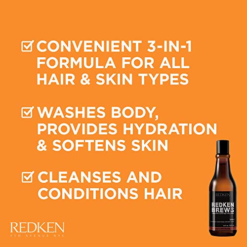 Redken 3 en 1 Champú, Acondicionador y Gel de Baño Coproral - 1000 ml.