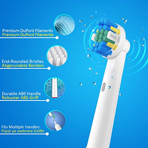 REDTRON Cabezal de Recambio para Oral-B Cepillo de Dientes Eléctrico Recargable, 16Pzs Recambios para Cepillo de Dientes Compatible con Precision, Floss, Cross, Whitening