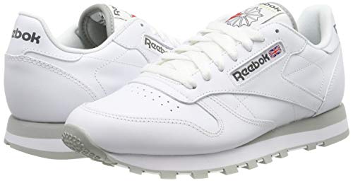 Reebok Classic Leather - Zapatillas de cuero para hombre, color blanco (int-white / lt. grey), talla 41