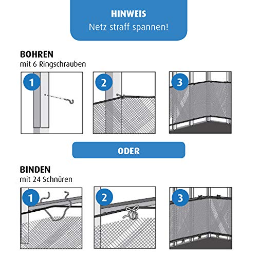 Reer 71743 - Red de seguridad para balcones (94cm x 294cm)