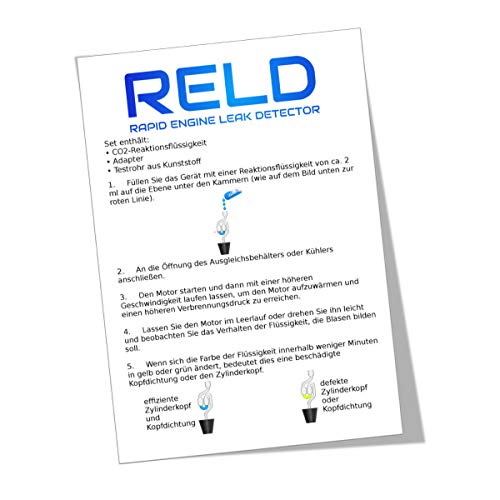 RELD - Detector de culata universal para todos los coches y motocicletas, detector de fugas de CO2, para 50 pruebas