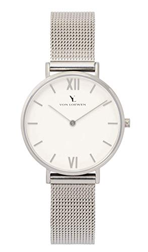 Reloj de Pulsera de Acero Inoxidable Miss HAWILA (Mujer) de la Marca Loewen – Pulsera de Acero Inoxidable en Plata