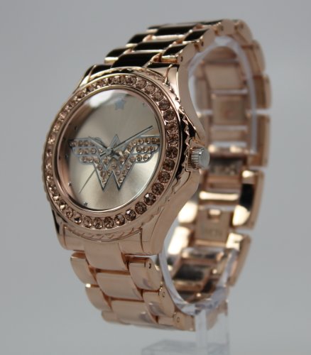 Reloj Mujer Maravilla Rosegold con piedras de tono melocotón claro (Wow 8008)