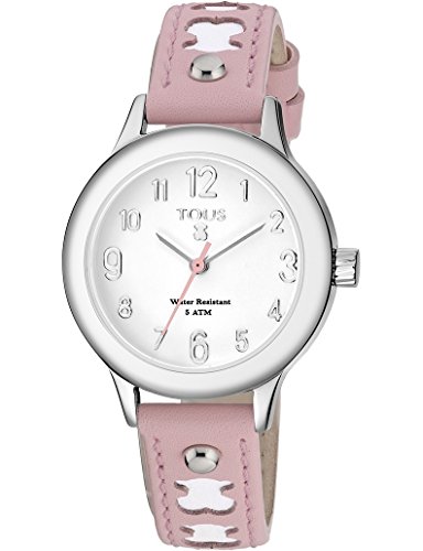 Reloj TOUS Dolce de acero con correa de piel rosa Ref:700350025, Niña