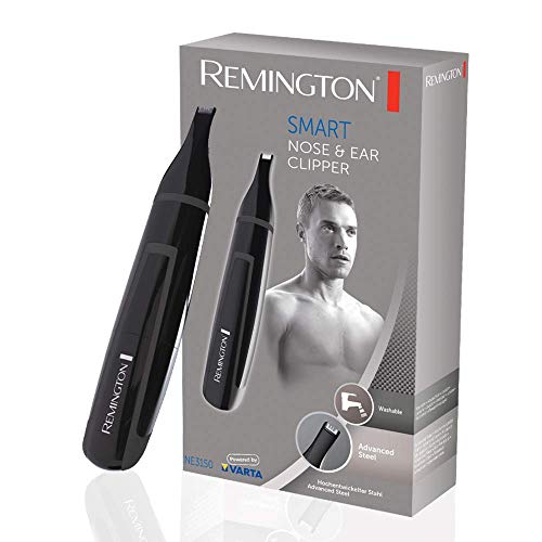 Remington NE3150 Smart -Cortapelos de Vello, Nariz y Orejas, Recortador con Cuchillas de Acero Avanzado, Lavable, Negro