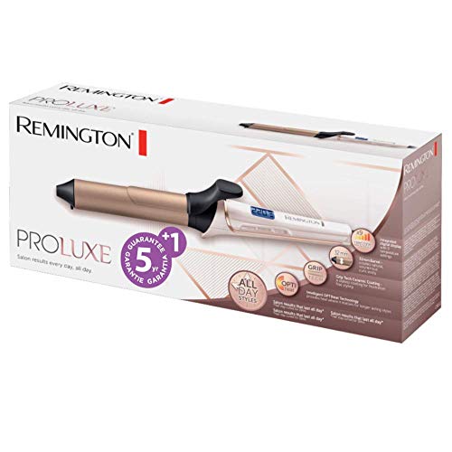 Remington Proluxe CI9132 - Rizador de Pelo, Cerámica y Revestimiento GripTech, Pinza de Pelo de 32 mm, Rosa