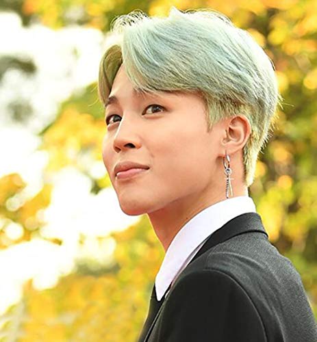 ReNice BTS Bangtan Boys Jimin El Mismo Estilo Vintage Silver Studing Pendientes con 1 Pegatina 3D 2 BTS Lemo Cardfor A.R.M.Y