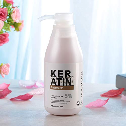 Reparacion profunda del cabello,Keratin Smoothing Treatment Anti Frizz Curly Hair Care para hombres, mujeres. Queratina brasileña de 300 ml para cabello normal, seco o dañado