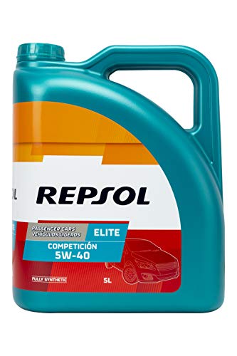 REPSOL 540653 Aceite DE Motor Elite COMPETICIÓN 5W40 5 litros, Transparente, 5L