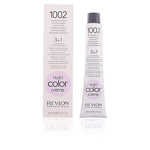 Revlon Nutri Color Cream, Crema 3 en 1, Color, Cuidado y Brillo, 1002 Platino Blanco, 100 ml