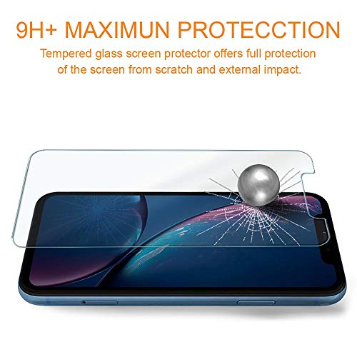 REY 3X Protector de Pantalla para ALCATEL 3X 2020 - ALCATEL 3X 4CAM, Cristal Vidrio Templado Premium