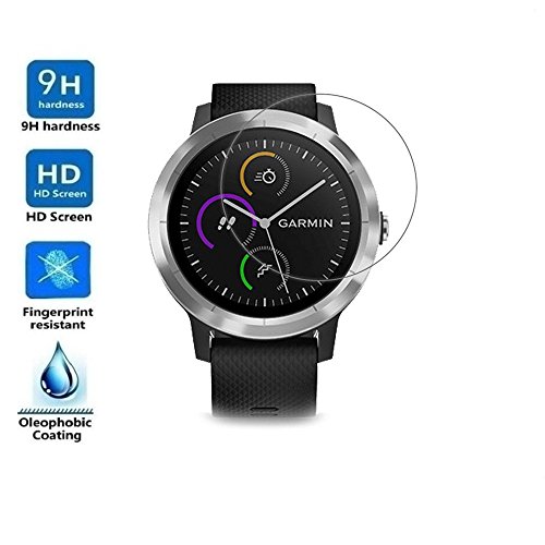 REY Protector de Pantalla para Garmin VIVOACTIVE 3, Cristal Vidrio Templado Premium