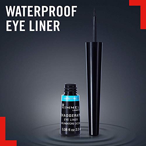 Rimmel London Exaggerate Automatic Eyeliner Waterproof - Delineador de Ojos Retráctil, Tono 003-Negro (Black), 0.28 gr