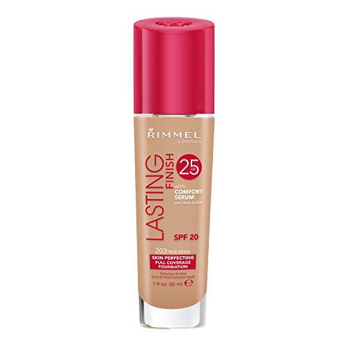 Rimmel London Lasting Finish Foundation 25H Base de Maquillaje Tono 203 True Beige - 30 ml