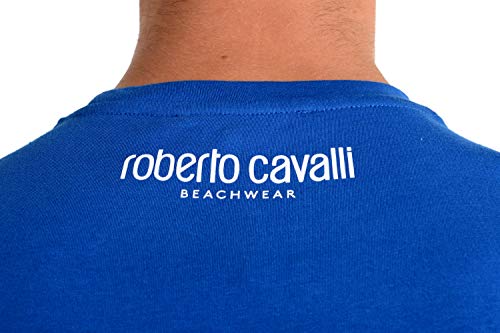 Roberto Cavalli HSH01T - Camiseta de manga corta para hombre Blue Bluette L