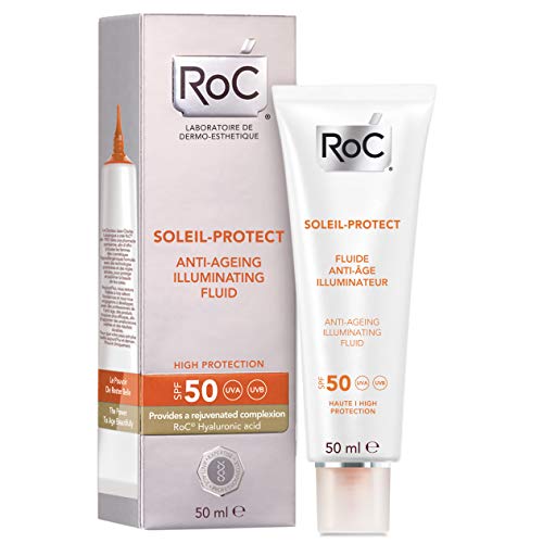 ROC Soleil Protect - Fluido Iluminador, Anti-Edad, SPF50, 50 ml