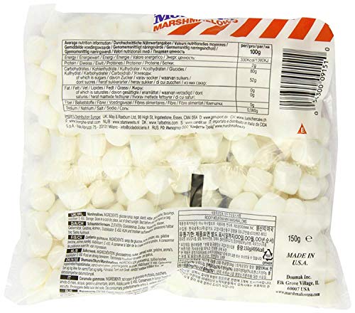 Rocky Mountain Marshmallows Mini paquete de 3x150g, dulces tradicionales americanos para asar en la hoguera, a la parrilla o al horno, 3x150g